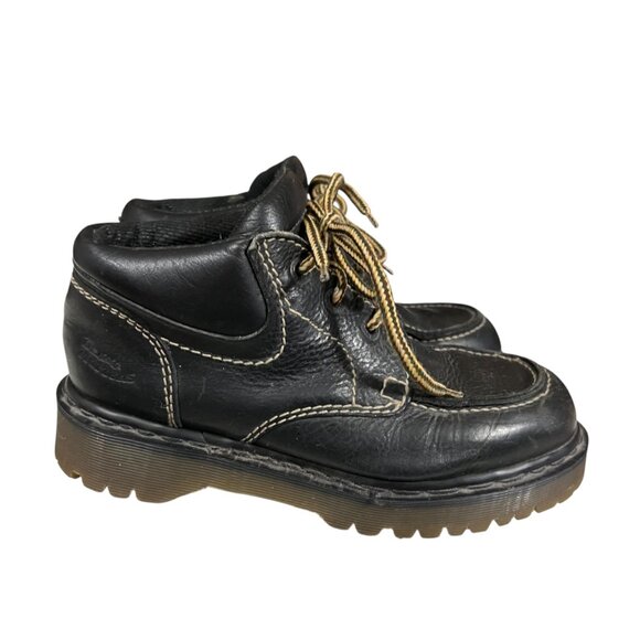 Vintage Dr. Martens Brown Leather Made in England 8458 Lace-Up‎ Platform Boots 9 - Picture 8 of 12